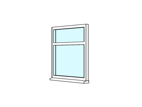 uPVC Single Casement Windows with top leaf
