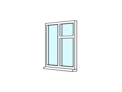 uPVC Double Casement Windows with right top leaf