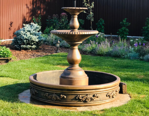Freestanding Plinth Fountain Constructed by Installation & Building company of gardens fountains in Kent, South UK.