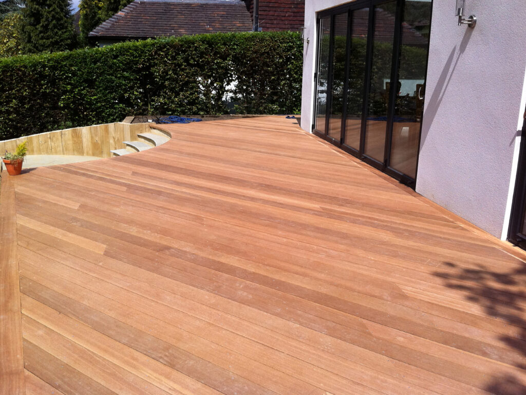 close look on Hardwood teak decking installed in Bexhill by building company River.ODP