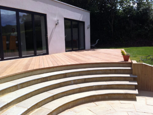Hardwood teak decking installed in Bexhill by building company River.ODP