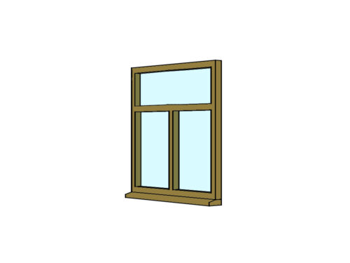 Timber Double Casement Windows with top leaf