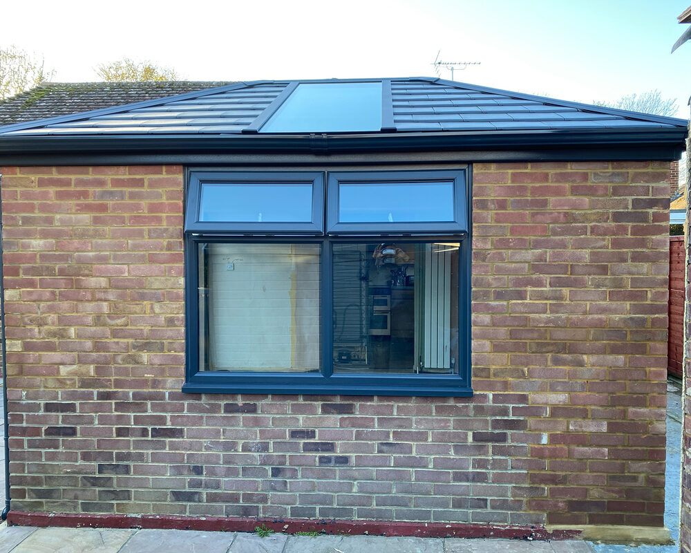Anthracite UPVC double Casement window with double leaves installed by River.ODP in Leatherhead