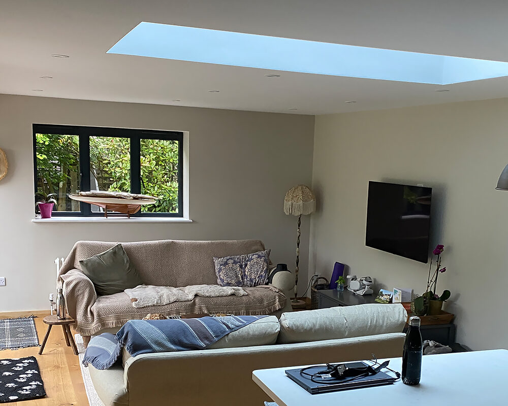 New modern house extension - inside view. Built by contractor River ODP