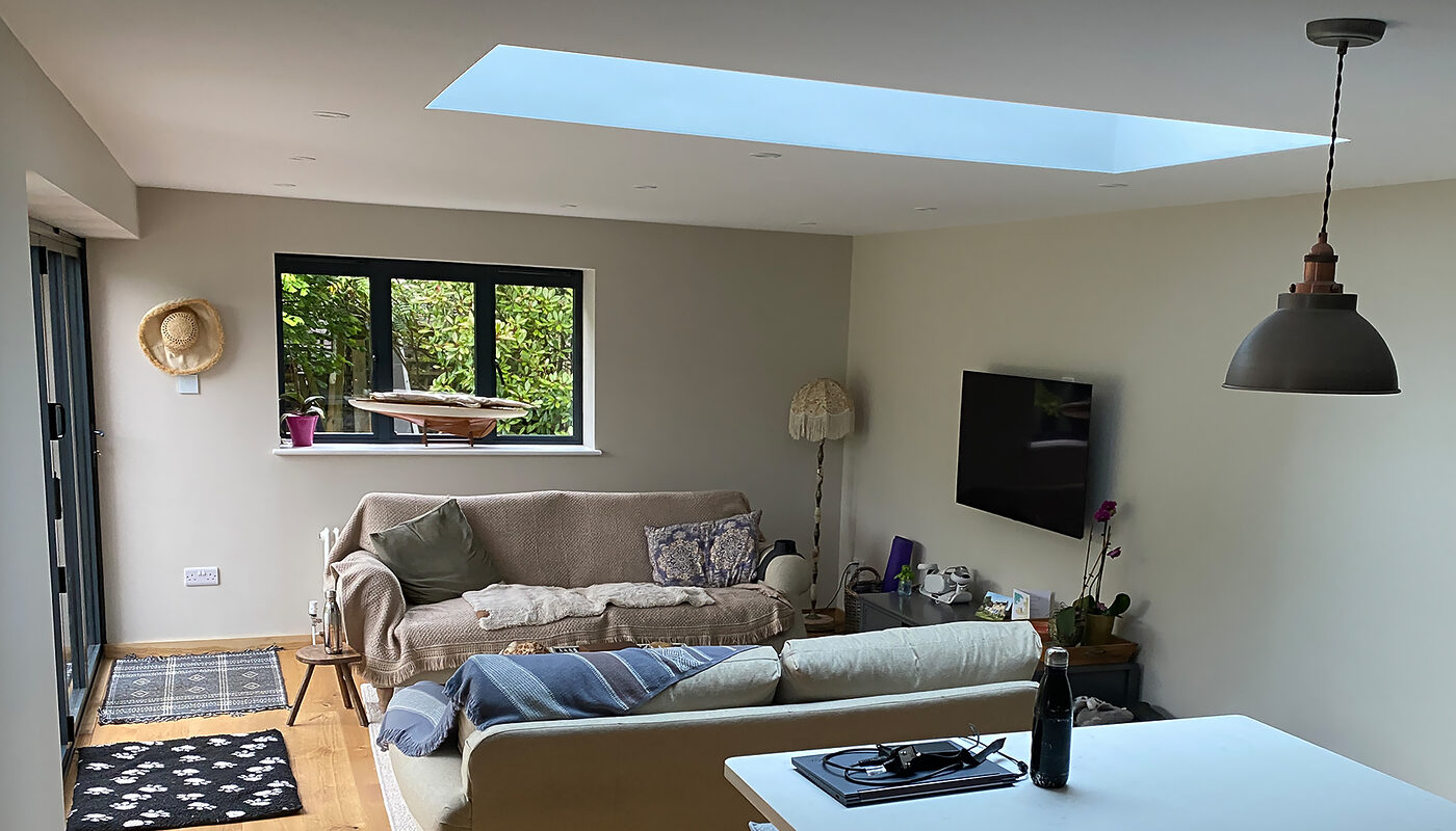 New modern house extension - inside view. Built by contractor River ODP