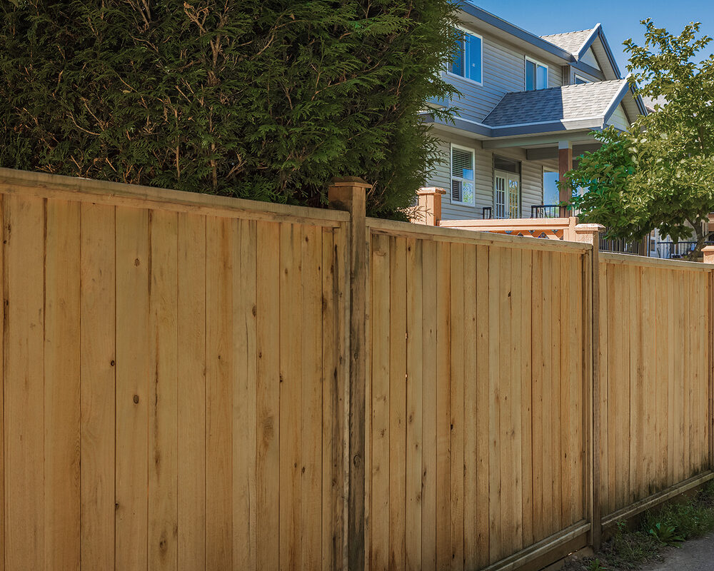 Timber panelled Fence installed by construction company River ODP in Eastbourne