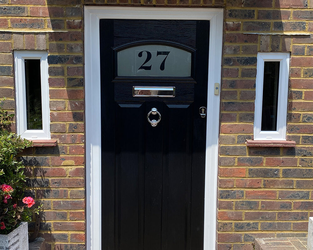 New Black composite door - replaced by installation company River ODP in East Sussex