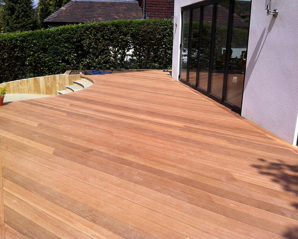 close look on Hardwood teak decking installed in Bexhill by building company River.ODP