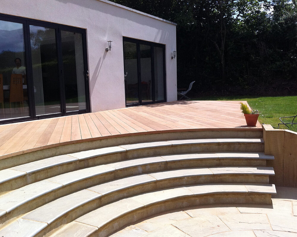Hardwood teak decking installed in Bexhill by building company River.ODP