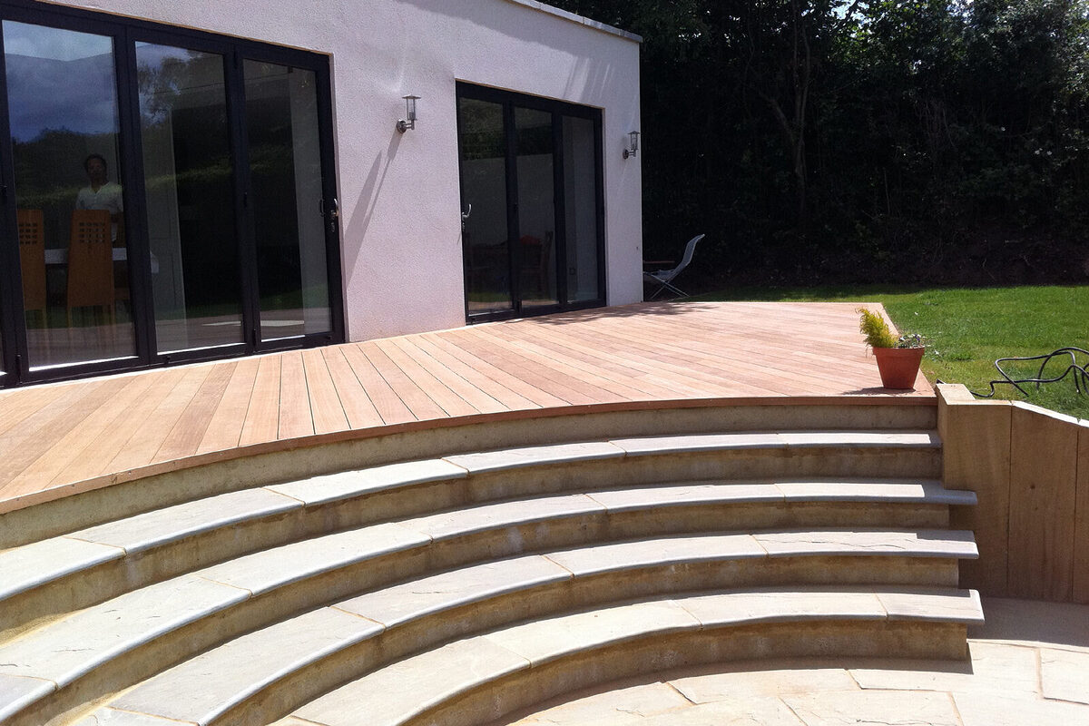 Hardwood teak decking installed in Bexhill by building company River.ODP