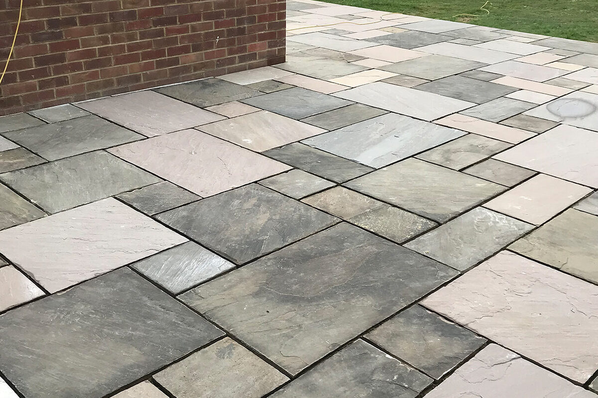 Large Indian Stone Patio built by River.ODP in Eastbourne