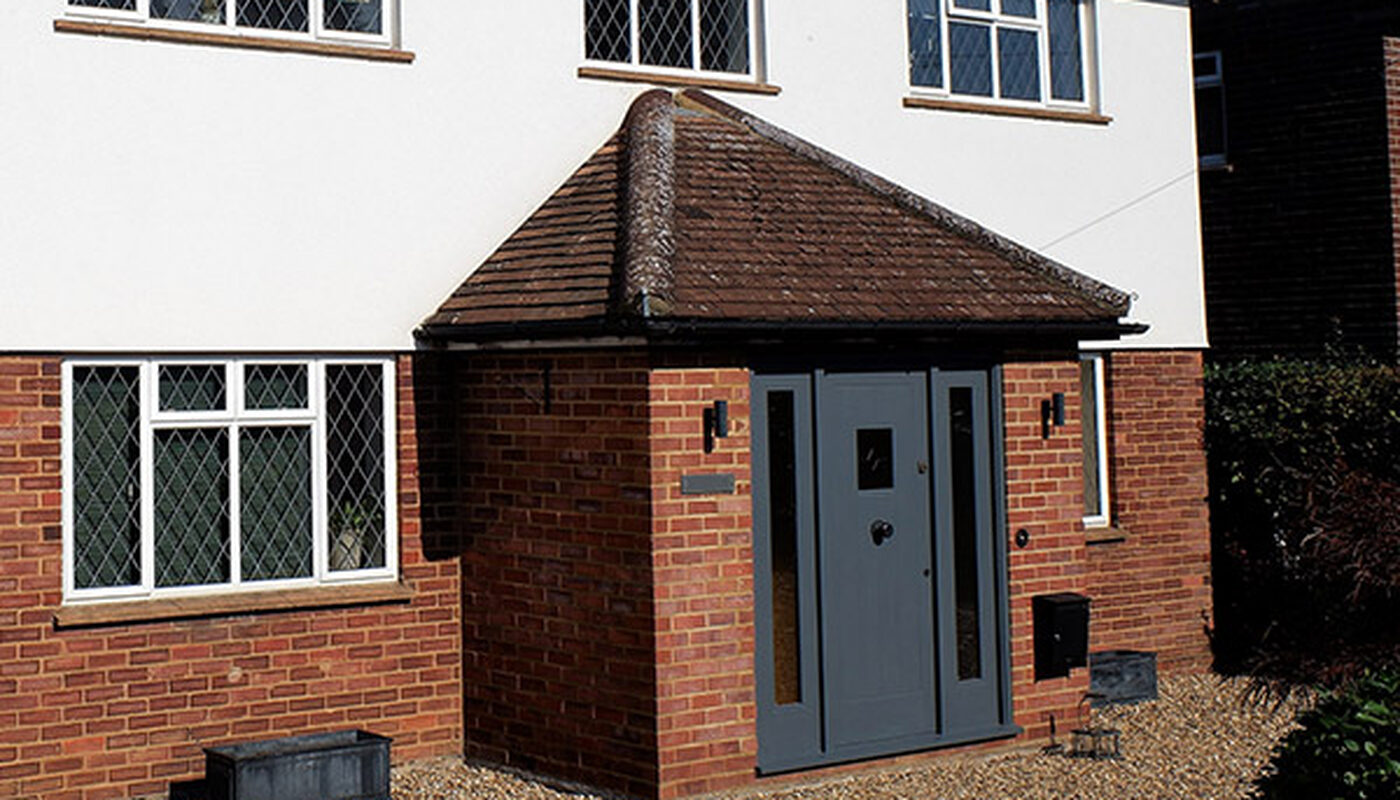 Brick large porch in Bexhill built by River ODP - building company.