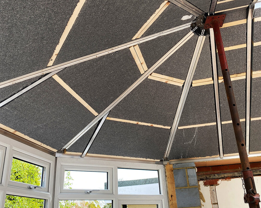 The Victorian conservatory roof has been upgraded to a warm roof with an aluminium profile structure in Eastbourne East Sussex