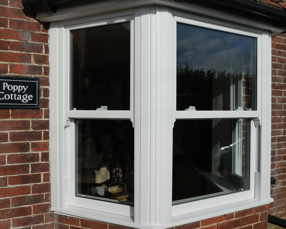 White sash windows installed in home in Eastbourne East Sussex by builders and professional installers of River.ODP