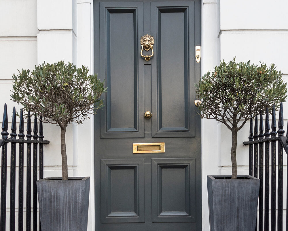 Traditional composite door mounted in terraced house in Hove by River ODP - building company from Hailsham.